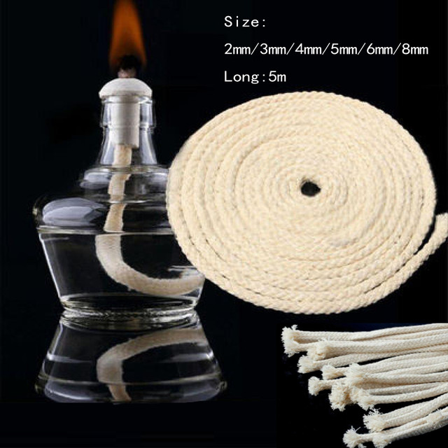 3/5M Long Burner Alcohol Wick Rope Cotton Wick Round Cotton Kerosene Oil  Lamp Wicks 2/3/4/5/6/8MM - AliExpress